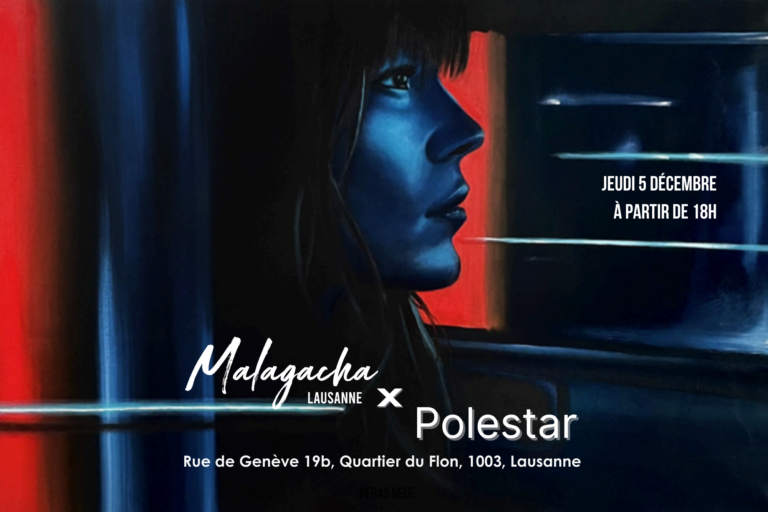 Affiche de la soirée Malagacha Gallery Lausanne x Polestar du 5 décembre