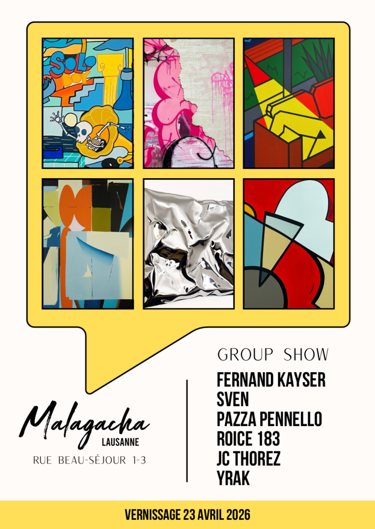 Affiche du group show de printemps avec Fernand Kayser, Sven et Pazza Pennello